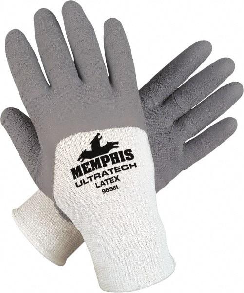 MCR Safety - Size L (9) Latex Coated Latex Work Gloves - Palm & Fingers Coated, Paired - Americas Tooling