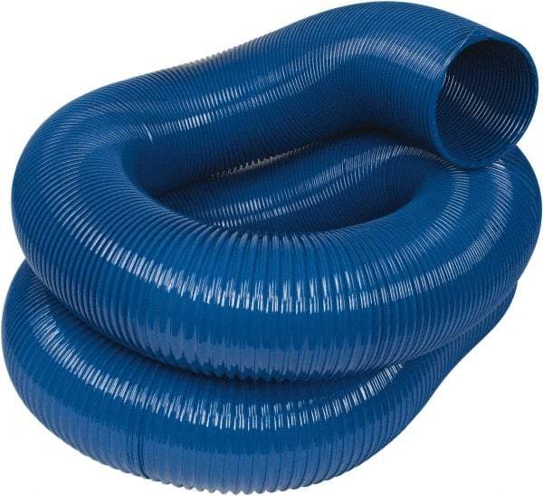 Hi-Tech Duravent - 8" ID, 25' Long, PVC Blower & Duct Hose - Blue, 10-1/2" Bend Radius, 6 In/Hg, 7 Max psi, -20 to 180°F, Abrasion and Chemical Resistant - Americas Tooling