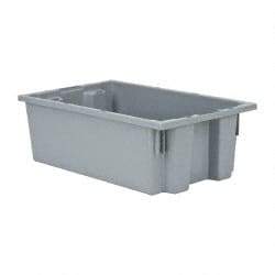 Quantum Storage - 75 Lb Load Capacity Gray Polyethylene Tote Container - Stacking, Nesting, 18" Long x 11" Wide x 6" High - Americas Tooling