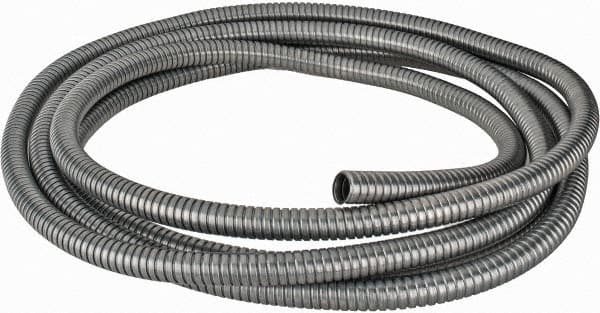 Federal Hose - 7/8" ID, -60 to 400°F, Galvanized Steel Unlined Flexible Metal Duct Hose - 4.1" Bend Radius, 25' Long - Americas Tooling