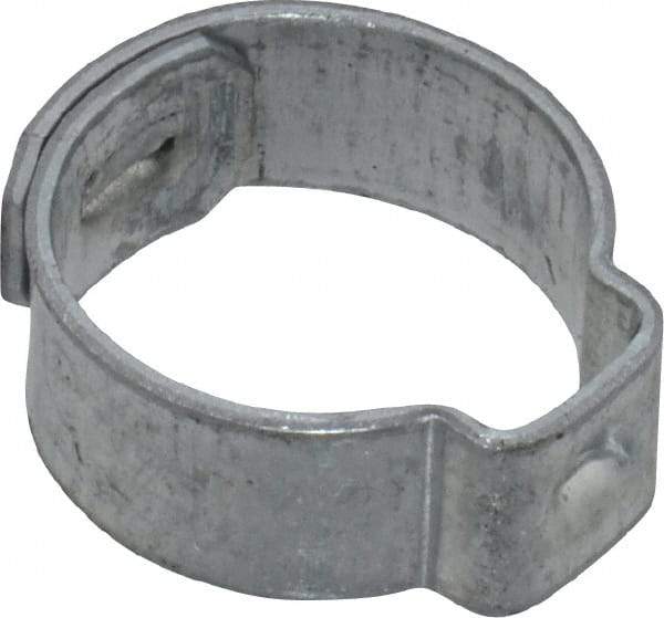 Oetiker - 12.6 to 14.5mm, Zinc-Plated 1-Ear Clamp - 9/16" Noml Size, 6mm Inner Width, 7mm Wide x 0.75mm Thick, Carbon Steel - Americas Tooling