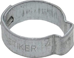 Oetiker - 15.1 to 17mm, Zinc-Plated 1-Ear Clamp - 11/16" Noml Size, 6mm Inner Width, 7mm Wide x 0.75mm Thick, Carbon Steel - Americas Tooling