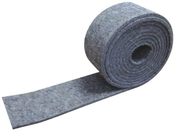 Made in USA - 1/4 Inch Thick x 1 Inch Wide x 10 Ft. Long, Felt Stripping - Gray, Plain Backing - Americas Tooling