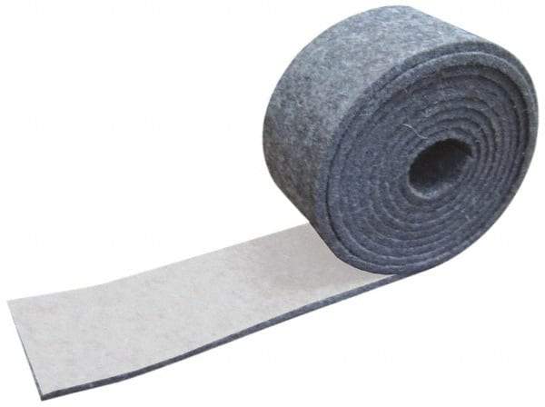 Made in USA - 1/4 Inch Thick x 1-1/2 Inch Wide x 5 Ft. Long, Felt Stripping - Gray, Adhesive Backing - Americas Tooling