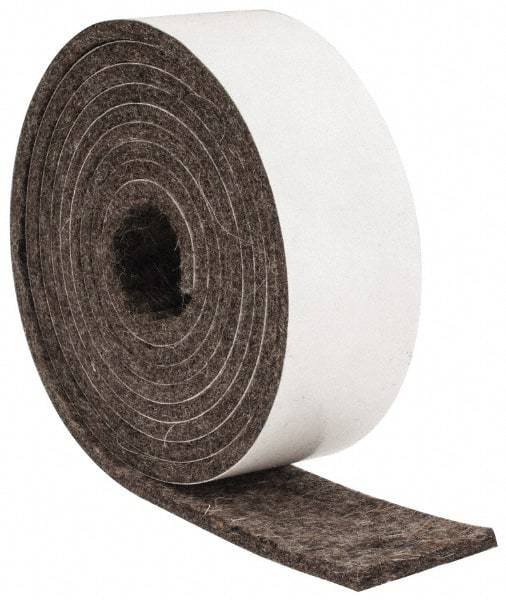 Made in USA - 1/8 Inch Thick x 1 Inch Wide x 5 Ft. Long, Felt Stripping - Gray, Adhesive Backing - Americas Tooling