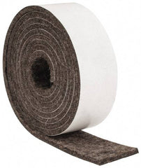 Made in USA - 1/8 Inch Thick x 1 Inch Wide x 5 Ft. Long, Felt Stripping - Gray, Adhesive Backing - Americas Tooling