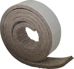 Made in USA - 1/4 Inch Thick x 1-1/2 Inch Wide x 5 Ft. Long, Felt Stripping - Gray, Adhesive Backing - Americas Tooling