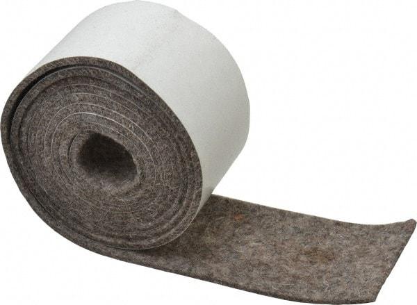 Made in USA - 1/8 Inch Thick x 2 Inch Wide x 5 Ft. Long, Felt Stripping - Gray, Adhesive Backing - Americas Tooling