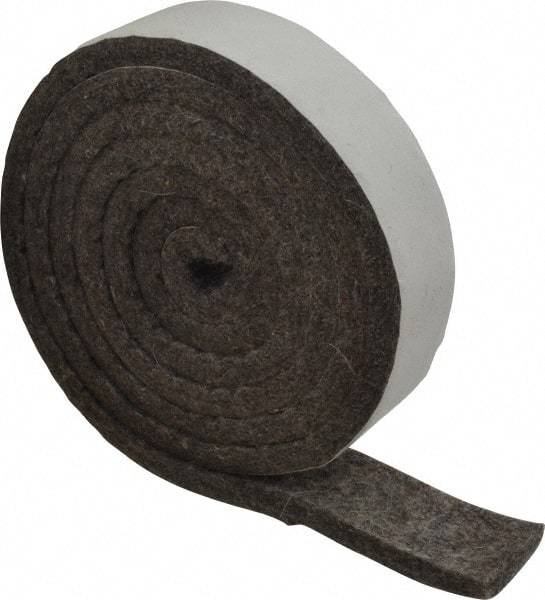 Made in USA - 1/4 Inch Thick x 1 Inch Wide x 5 Ft. Long, Felt Stripping - Gray, Adhesive Backing - Americas Tooling