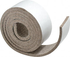 Made in USA - 1/4 Inch Thick x 2 Inch Wide x 5 Ft. Long, Felt Stripping - Gray, Adhesive Backing - Americas Tooling