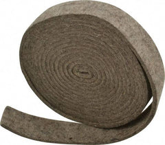 Made in USA - 1/8 Inch Thick x 1 Inch Wide x 10 Ft. Long, Felt Stripping - Gray, Plain Backing - Americas Tooling