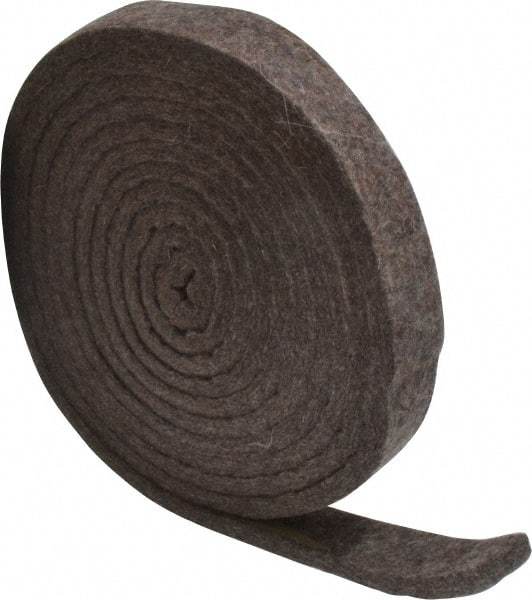 Made in USA - 1/4 Inch Thick x 1 Inch Wide x 10 Ft. Long, Felt Stripping - Gray, Plain Backing - Americas Tooling