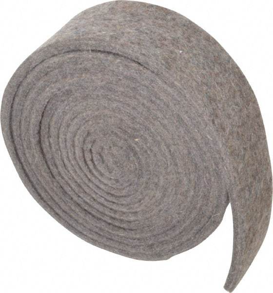 Made in USA - 1/4 Inch Thick x 2 Inch Wide x 10 Ft. Long, Felt Stripping - Gray, Plain Backing - Americas Tooling