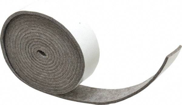 Made in USA - 1/8 Inch Thick x 1-1/2 Inch Wide x 10 Ft. Long, Felt Stripping - Gray, Adhesive Backing - Americas Tooling