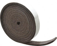 Made in USA - 1/4 Inch Thick x 1 Inch Wide x 10 Ft. Long, Felt Stripping - Gray, Adhesive Backing - Americas Tooling