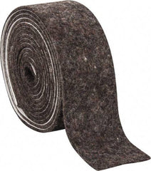 Made in USA - 1/8 Inch Thick x 2 Inch Wide x 10 Ft. Long, Felt Stripping - Gray, Adhesive Backing - Americas Tooling