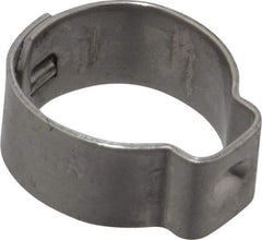 Oetiker - 11.4 to 13.3mm, 1-Ear Clamp - 1/2" Noml Size, 6mm Inner Width, 7mm Wide x 0.6mm Thick, Stainless Steel - Americas Tooling