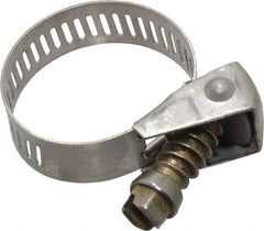 IDEAL TRIDON - SAE Size 12, 1/2 to 1-1/4" Diam, Stainless Steel Quick Release Worm Drive Clamp - 1/2" Wide, Material Grade 301, Series 550 - Americas Tooling