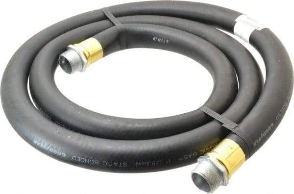 Continental ContiTech - 1" ID x 1-1/8" OD x 8' OAL, NPT Male x Male Petroleum Transfer Hose - 100 Max Working psi, 1" Fitting, Black - Americas Tooling