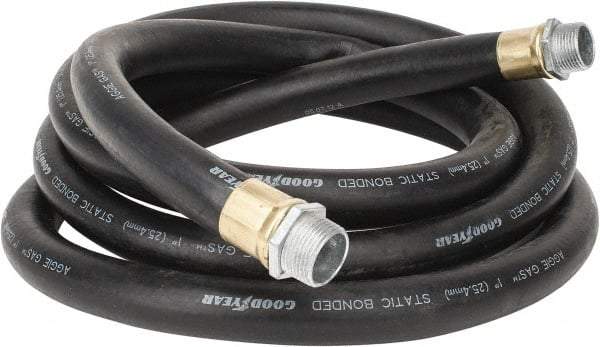 Continental ContiTech - 1" ID x 1-1/8" OD x 12' OAL, NPT Male x Male Petroleum Transfer Hose - 100 Max Working psi, 1" Fitting, Black - Americas Tooling