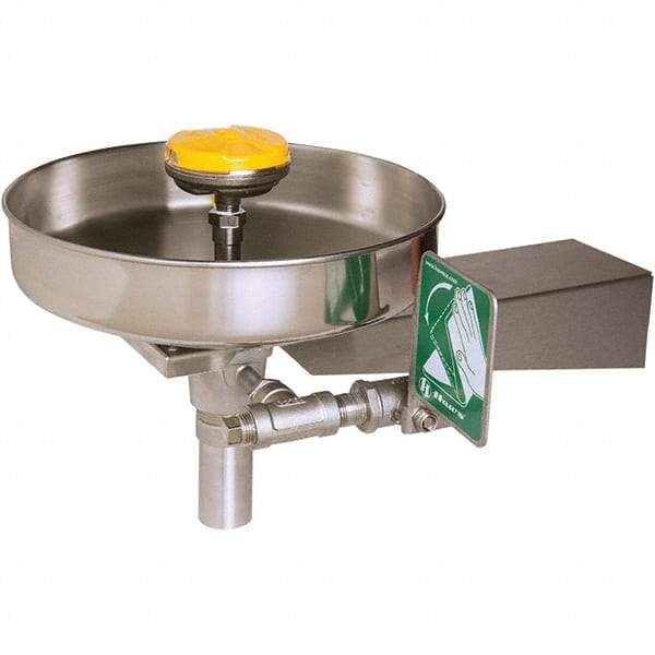 Haws - 15" Wide x 13" High, Wall Mount, Stainless Steel Bowl, Eye & Face Wash Station - 13" Inlet, 3.7 GPM Flow Rate - Americas Tooling