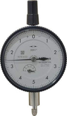 Mitutoyo - 0.05" Range, 0-5-0 Dial Reading, 0.0001" Graduation Dial Drop Indicator - 2-3/16" Dial, 0.01" Range per Revolution, 0.0002" Accuracy, Revolution Counter - Americas Tooling