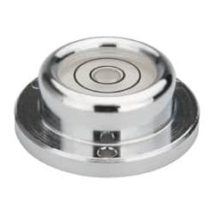 Geier & Bluhm, Inc. - 1-7/16 Inch Base Diameter x 0.52 Inch Overall Height, 2 Circles, Brass Bull's Eye Circular Level - 7.00mm Vial Diameter, 3/4 Inch Inner Diameter, 0.12 Inch Mounting Hole Diameter, 24 min Sensitivity, -40 to 165°F - Americas Tooling