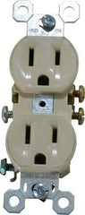 Pass & Seymour - 125 VAC, 15 Amp, 5-15R NEMA Configuration, Ivory, Residential Grade, Self Grounding Duplex Receptacle - 1 Phase, 2 Poles, 3 Wire, Flush Mount - Americas Tooling