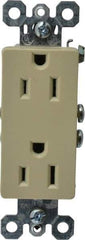 Pass & Seymour - 125 VAC, 15 Amp, 5-15R NEMA Configuration, Ivory, Residential Grade, Self Grounding Duplex Receptacle - 1 Phase, 2 Poles, 3 Wire, Flush Mount - Americas Tooling