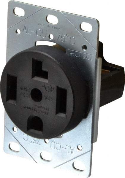 Pass & Seymour - 125/250 VAC, 30 Amp, 14-30R NEMA Configuration, Brown, Industrial Grade, Self Grounding Single Receptacle - 1 Phase, 3 Poles, 4 Wire, Flush Mount - Americas Tooling