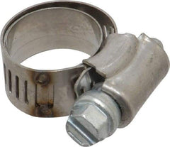 IDEAL TRIDON - SAE Size 6, 1/2 to 7/8" Diam, Stainless Steel Shielded Worm Drive Clamp - Material Grade 201, Series 613 - Americas Tooling