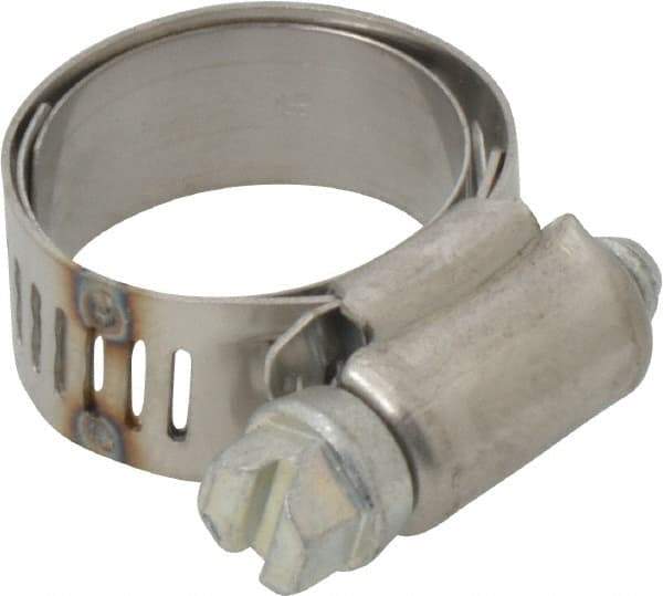 IDEAL TRIDON - SAE Size 10, 11/16 to 1-1/16" Diam, Stainless Steel Shielded Worm Drive Clamp - Material Grade 201, Series 613 - Americas Tooling