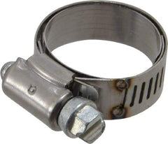 IDEAL TRIDON - SAE Size 12, 11/16 to 1-1/4" Diam, Stainless Steel Shielded Worm Drive Clamp - Material Grade 201, Series 613 - Americas Tooling