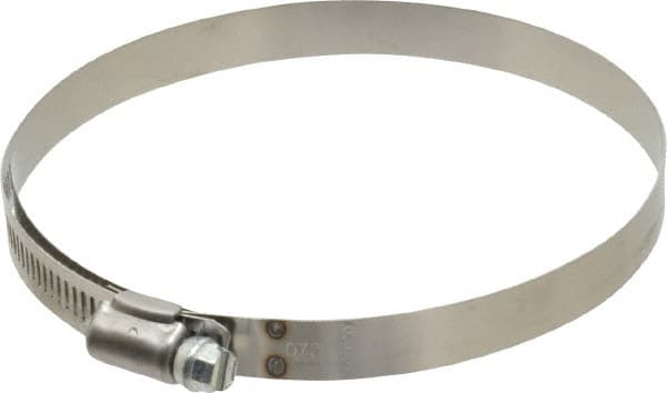 IDEAL TRIDON - SAE Size 72, 4-1/16 to 5" Diam, Stainless Steel Shielded Worm Drive Clamp - Material Grade 201, Series 613 - Americas Tooling