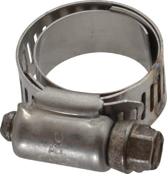 IDEAL TRIDON - SAE Size 10, 11/16 to 1-1/16" Diam, Stainless Steel Shielded Worm Drive Clamp - Material Grade 301, Series 615 - Americas Tooling