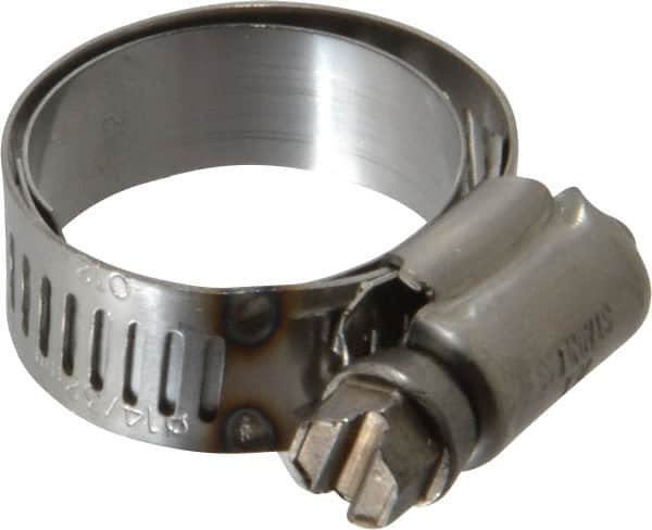 IDEAL TRIDON - SAE Size 12, 11/16 to 1-1/4" Diam, Stainless Steel Shielded Worm Drive Clamp - Material Grade 301, Series 615 - Americas Tooling