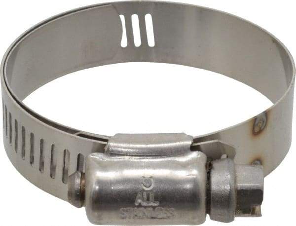 IDEAL TRIDON - SAE Size 24, 1-1/16 to 2" Diam, Stainless Steel Shielded Worm Drive Clamp - Material Grade 301, Series 615 - Americas Tooling