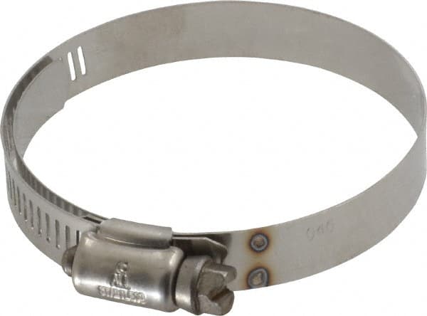 IDEAL TRIDON - SAE Size 40, 2-1/16 to 3" Diam, Stainless Steel Shielded Worm Drive Clamp - Material Grade 301, Series 615 - Americas Tooling