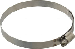 IDEAL TRIDON - SAE Size 64, 3-9/16 to 4-1/2" Diam, Stainless Steel Shielded Worm Drive Clamp - Material Grade 301, Series 615 - Americas Tooling