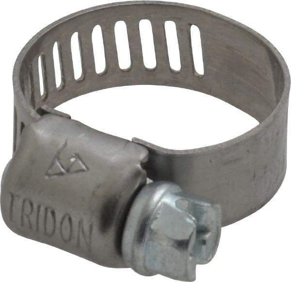 IDEAL TRIDON - SAE Size 5, 5/16 to 11/16" Diam, Stainless Steel Miniature Worm Drive Clamp - 5/16" Wide, Material Grade 301, Series 325 - Americas Tooling