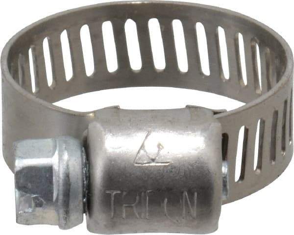 IDEAL TRIDON - SAE Size 6, 5/16 to 7/8" Diam, Stainless Steel Miniature Worm Drive Clamp - 5/16" Wide, Material Grade 301, Series 325 - Americas Tooling