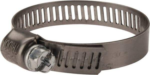 IDEAL TRIDON - SAE Size 20, 7/8 to 1-3/4" Diam, Stainless Steel Miniature Worm Drive Clamp - 5/16" Wide, Material Grade 301, Series 325 - Americas Tooling