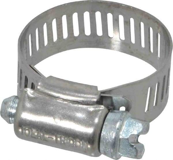 IDEAL TRIDON - SAE Size 12, 9/16 to 1-1/4" Diam, Stainless Steel Worm Drive Clamp - 1/2" Wide, Material Grade 201, Series 611 - Americas Tooling