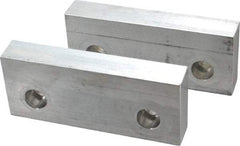 Gibraltar - 6" Wide x 2-1/2" High x 1" Thick, Flat/No Step Vise Jaw - Soft, Aluminum, Fixed Jaw, Compatible with 6" Vises - Americas Tooling