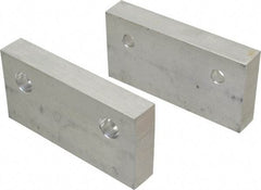 Gibraltar - 6" Wide x 3" High x 1" Thick, Flat/No Step Vise Jaw - Soft, Aluminum, Fixed Jaw, Compatible with 6" Vises - Americas Tooling