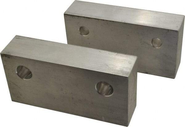 Gibraltar - 6" Wide x 3" High x 1-1/2" Thick, Flat/No Step Vise Jaw - Soft, Aluminum, Fixed Jaw, Compatible with 6" Vises - Americas Tooling