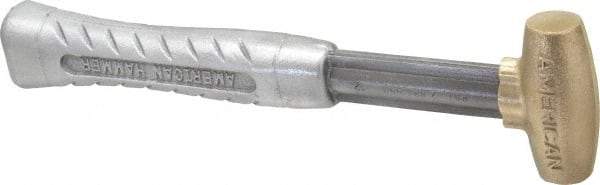 American Hammer - 1 Lb Head 1" Face Brass Head Hammer - 11-1/2" OAL, Aluminum Handle - Americas Tooling