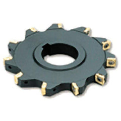 Iscar - Arbor Hole Connection, 0.37" Cutting Width, 1-1/8" Depth of Cut, 4" Cutter Diam, 1-3/4" Hole Diam, 9 Tooth Indexable Slotting Cutter - SSB Toolholder, QPMT 100408PDTN Insert - Americas Tooling