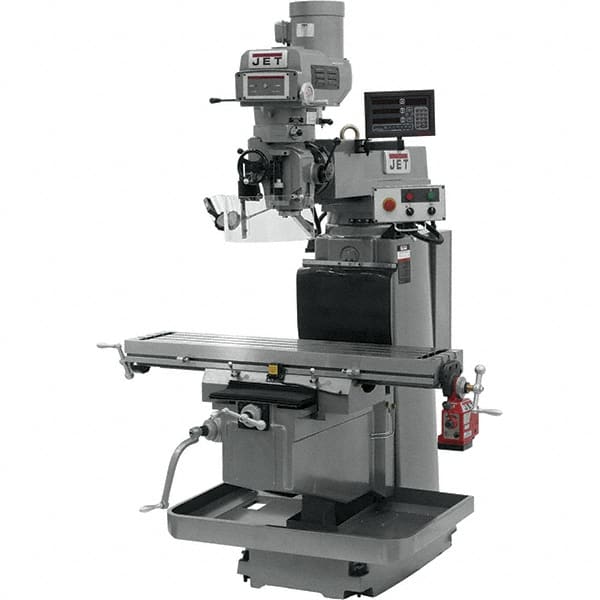 Jet - 54" Long x 12" Wide, 3 Phase Newall DP700 CNC Milling Machine - Variable Speed Pulley Control, NT40 Taper, 5 hp - Americas Tooling