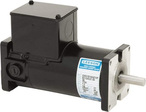 Leeson - 1/4 Max hp, 3,500 Max RPM, DC Electric AC DC Motor - 115 V Input, 31GS Frame, Square Flange Mount, TENV Enclosure - Americas Tooling